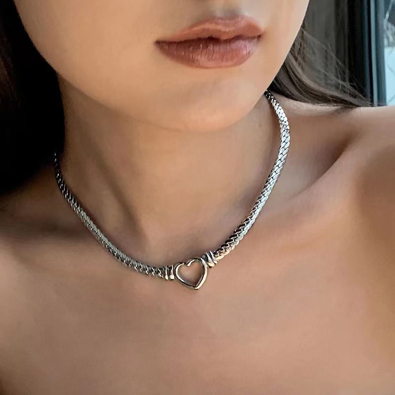 Ig-stil Herzform Rostfreier Stahl Überzug Halskette