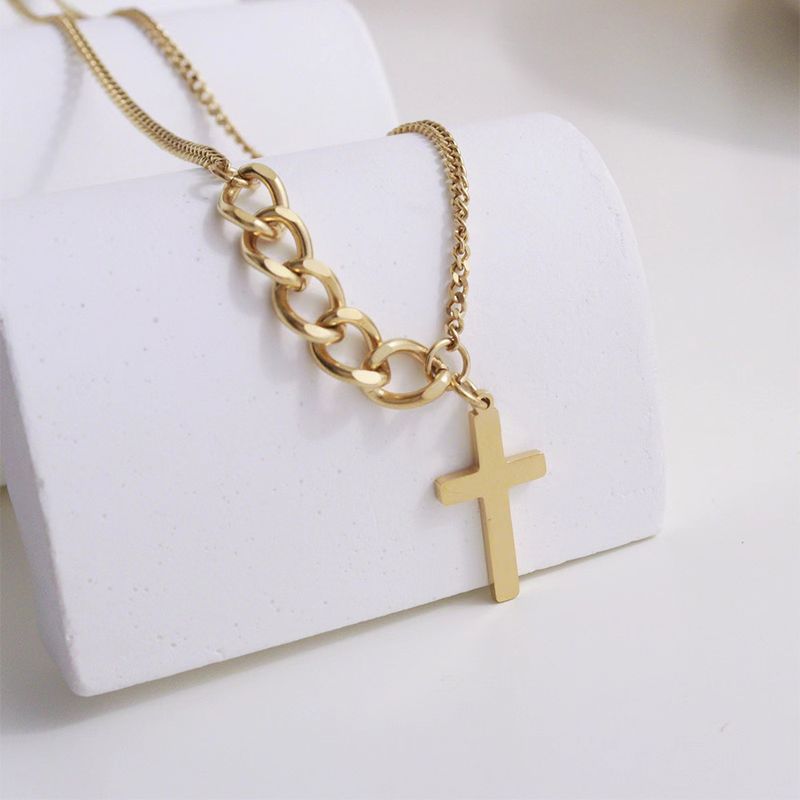Fashion Cross Stainless Steel Necklace Plating Stainless Steel Necklaces