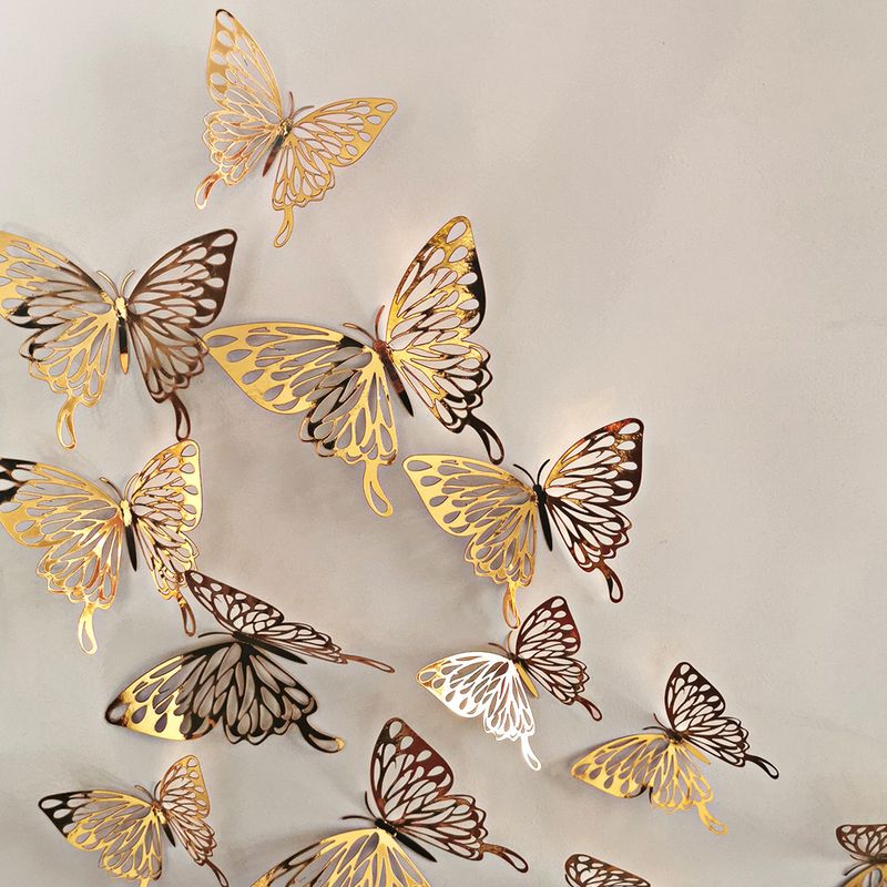 Mode Papillon Papier Autocollant Mural