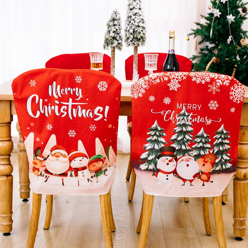 Christmas Christmas Tree Elk Cloth Indoor Chair Cover