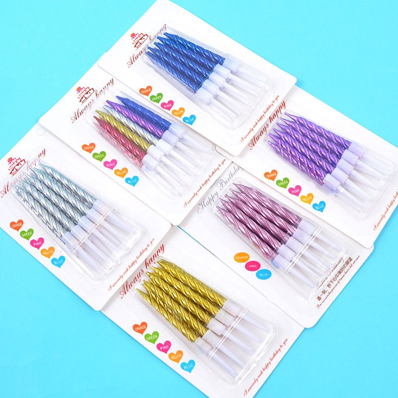 Colorful Spiral Stripe Paraffin Wax Party Candle