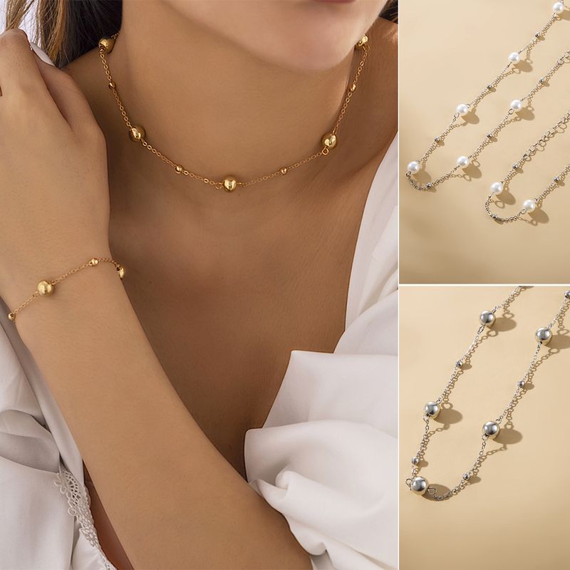 Simple Style Geometric Metal Plating Women's Bracelets Necklace