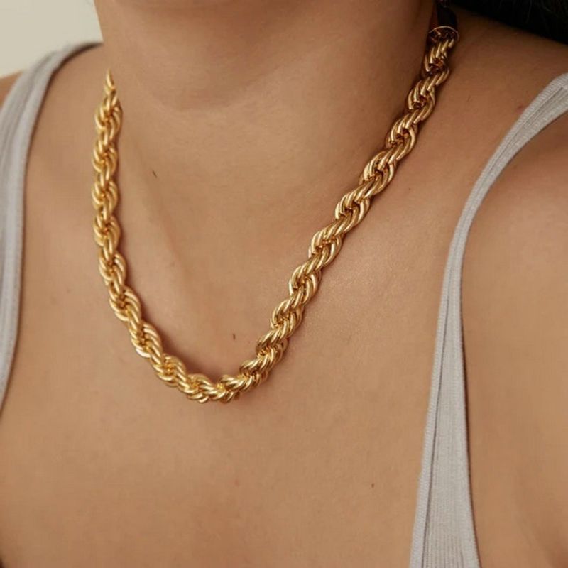 Simple Style Twist Stainless Steel Plating Gold Plated Necklace