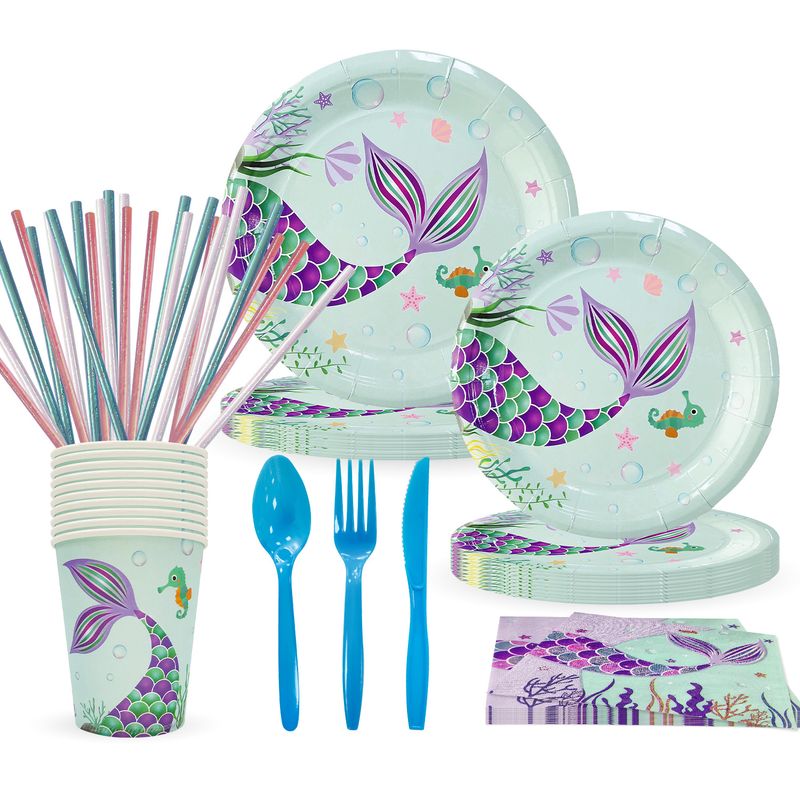 Fish Tail Plastic Party Flag Tableware