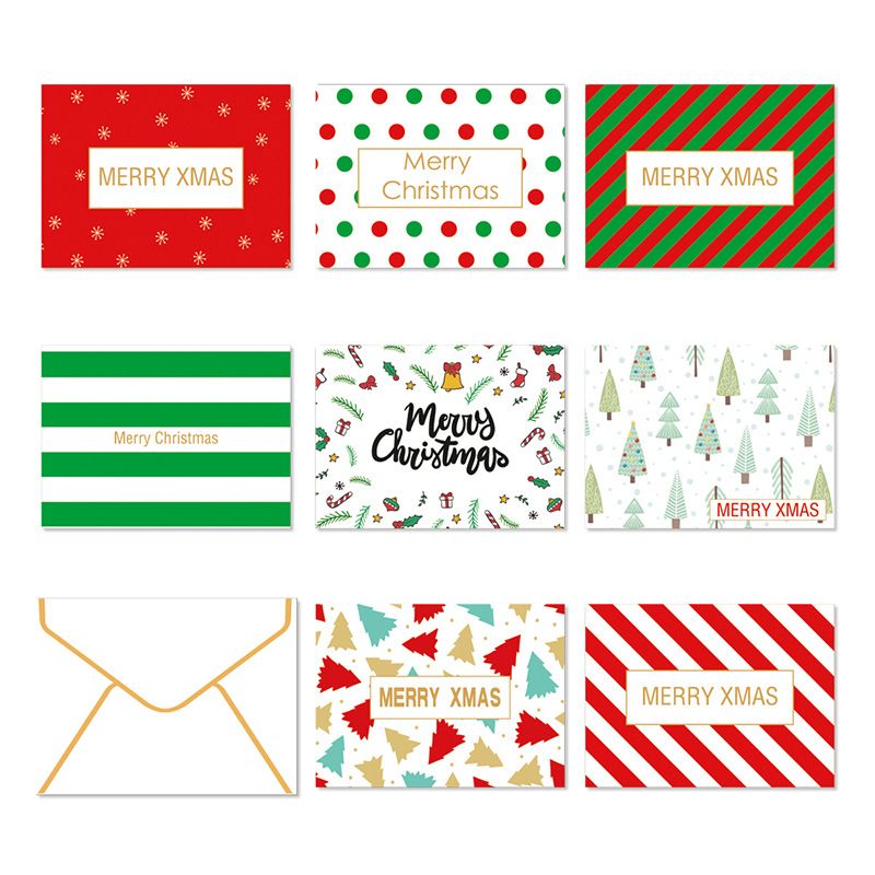 Christmas Cute Letter Stripe Paper Card