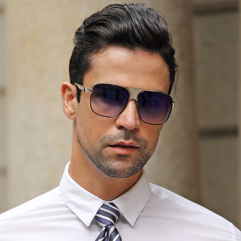 Hombres Moda Color Sólido Ordenador Personal Cuadrado Gafas De Sol