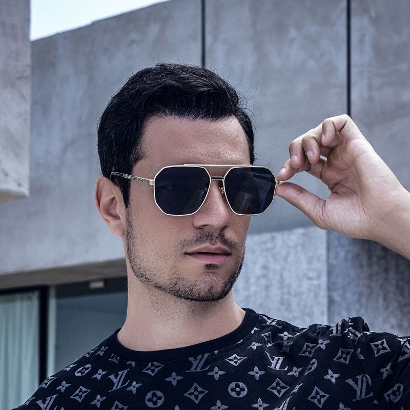 Men's Fashion Geometric Pc Toad Mirror Sunglasses
