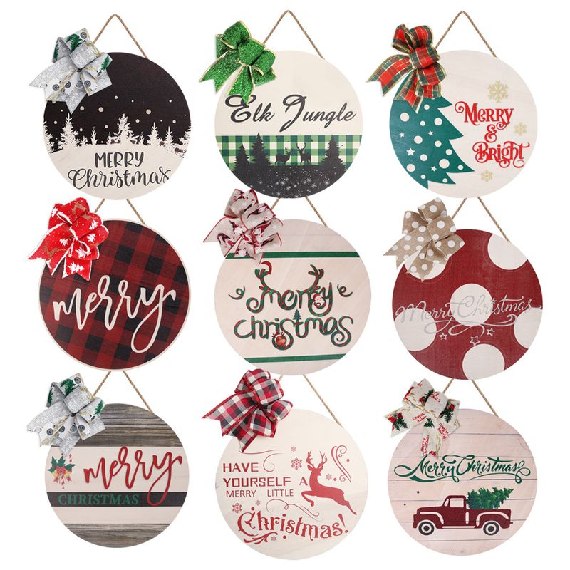 Christmas Letter Elk Wood Party Hanging Ornaments