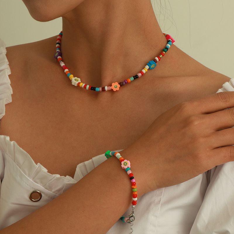 Mode Blume Perlen Perlen Armbänder Halsband