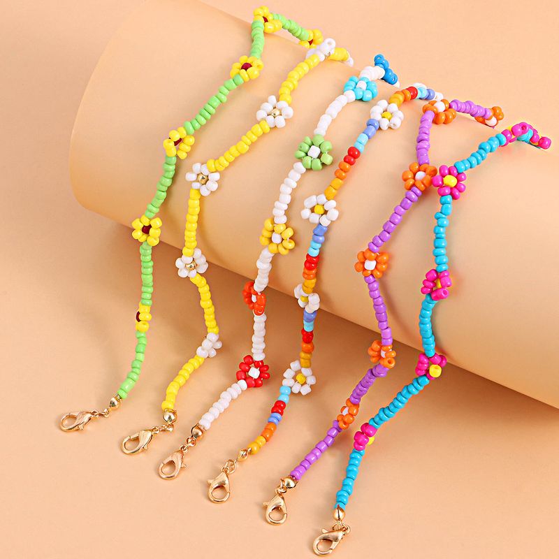 Fashion Flower Beaded Anklet