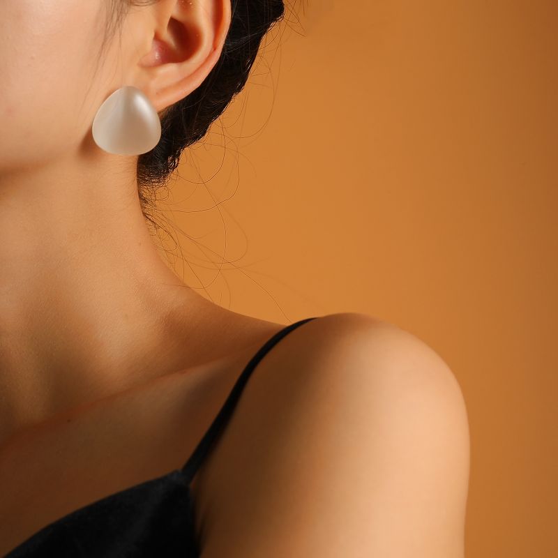 Fashion Geometric Sterling Silver Earrings Inlay Opal 925 Silver Earrings