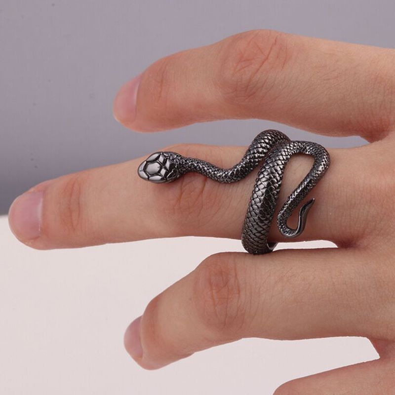 Funny Snake Alloy Plating Open Ring 1 Piece