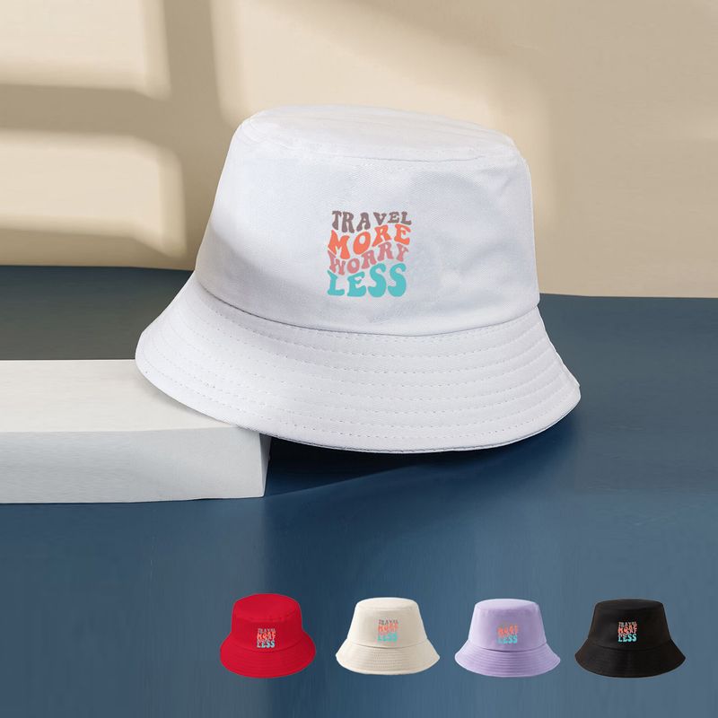 Women's Basic Letter Bucket Hat