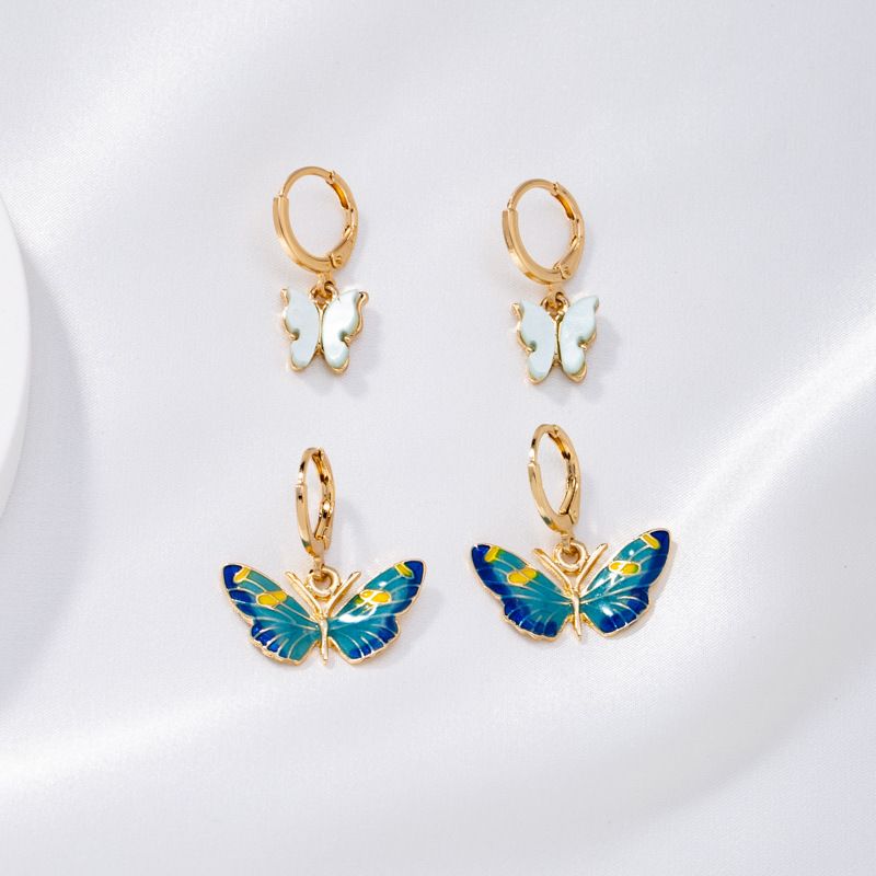 Korean Style Butterfly Alloy Earrings
