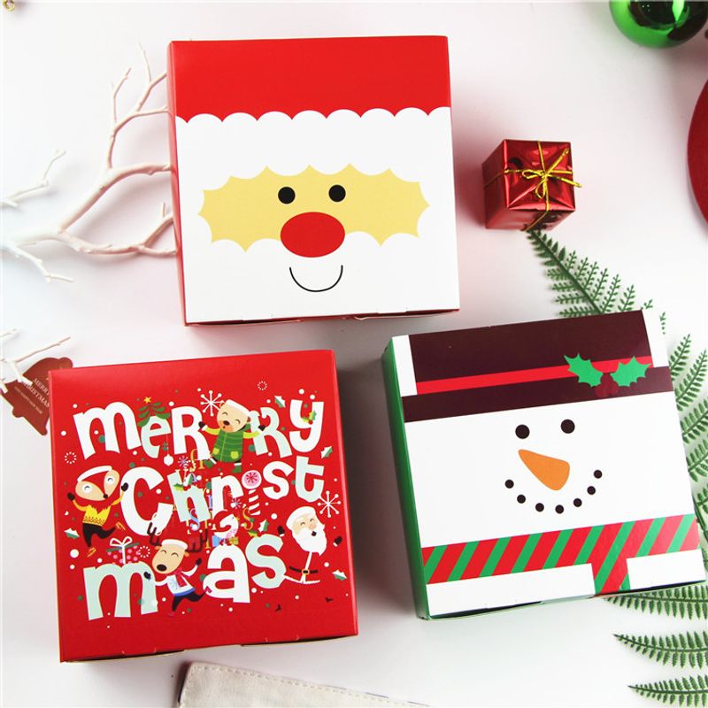 18 De Noël Bricolage À La Main Nougat Biscuit Emballage Boîte Cadeau Paquet Boîte De Papier Noix Fruits Secs Vide Cadeau