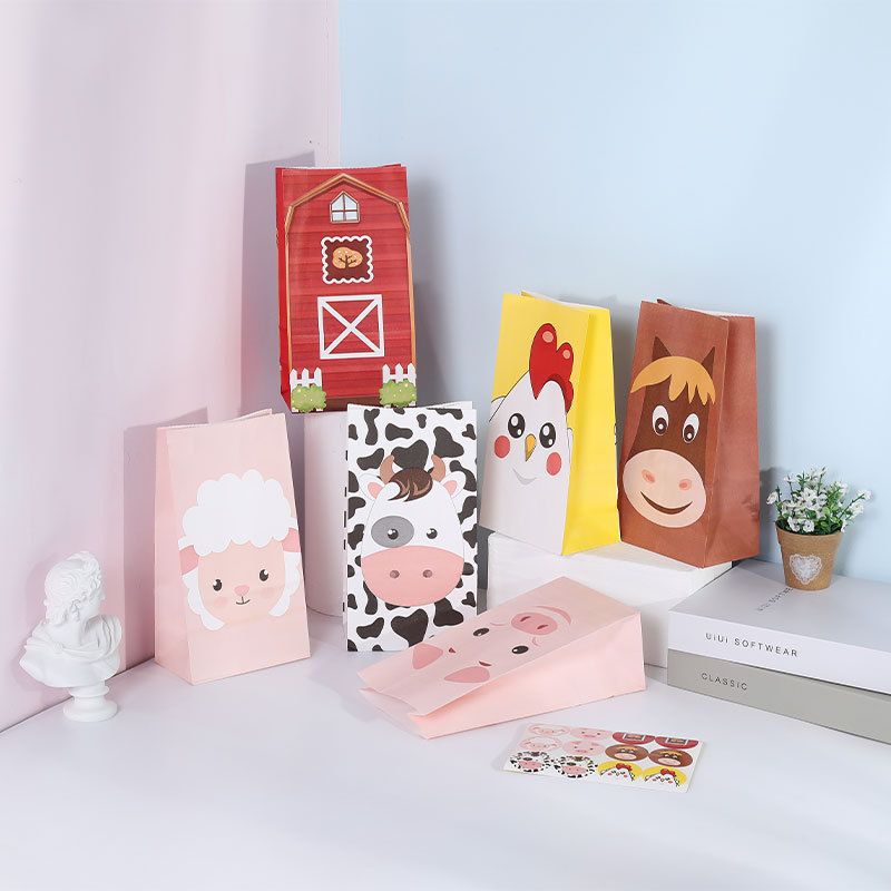 Animal Dibujos Animados Papel Kraft Fiesta Suministros Para Envolver Regalos