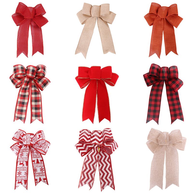 Christmas Bow Knot Flocking Cloth Party Decorative Props