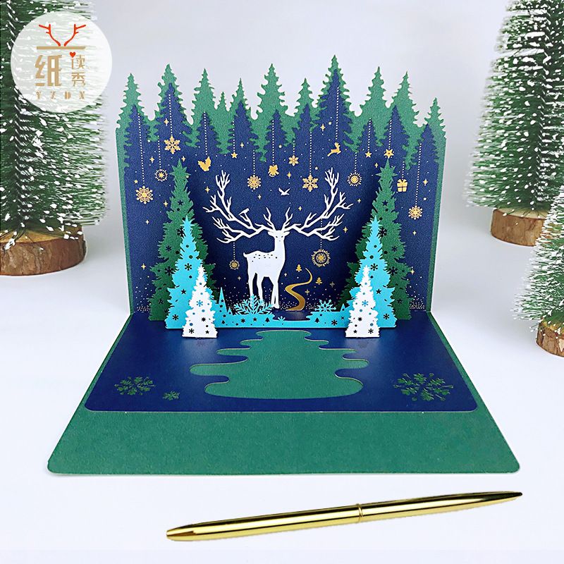 Cartes De Voeux Stéréoscopiques Creative New Deer Christmas