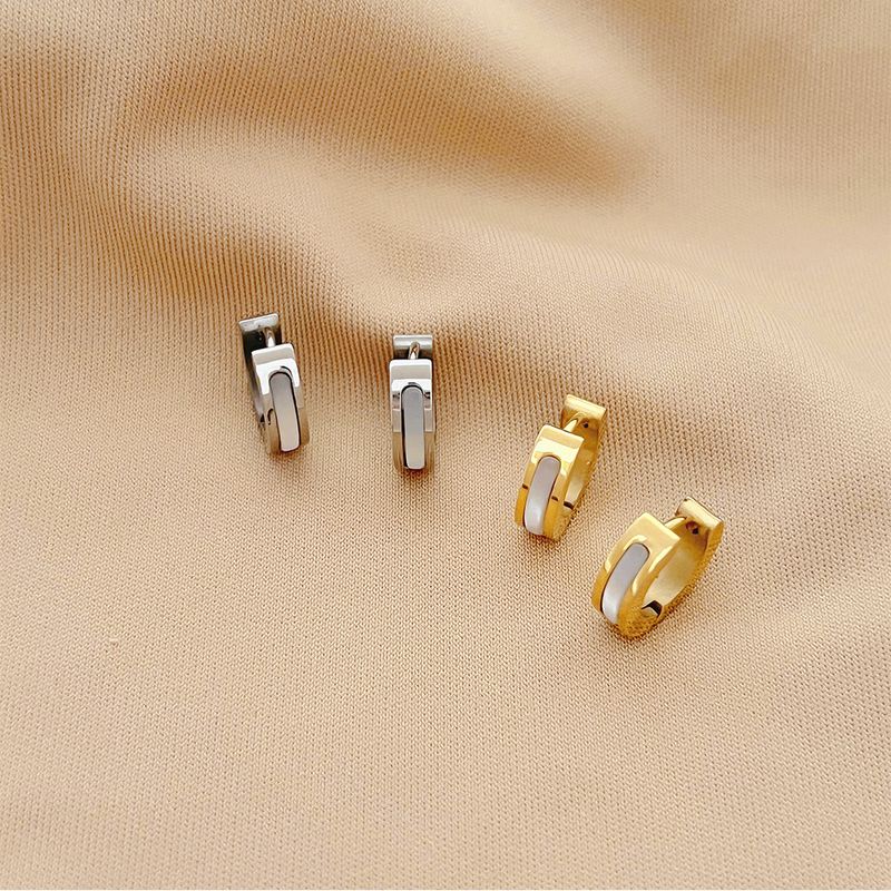 Simple Style Circle Stainless Steel Earrings Plating Stainless Steel Earrings