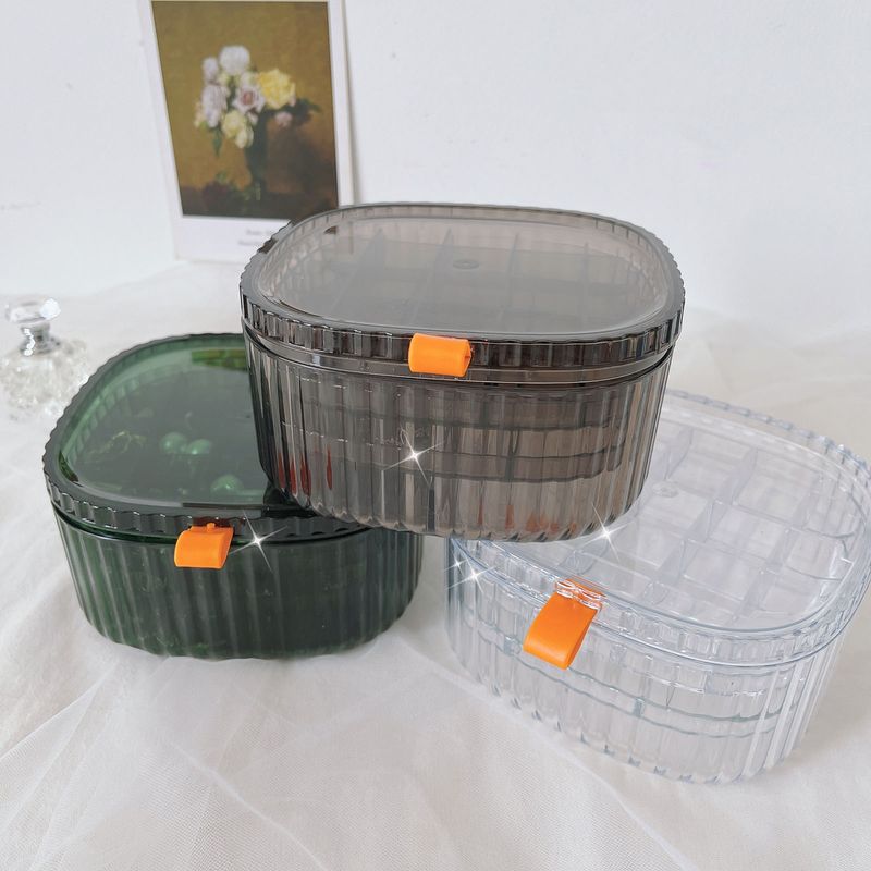 Simple Transparent Dustproof Anti-oxidation Multi-grid Jewelry Storage Box