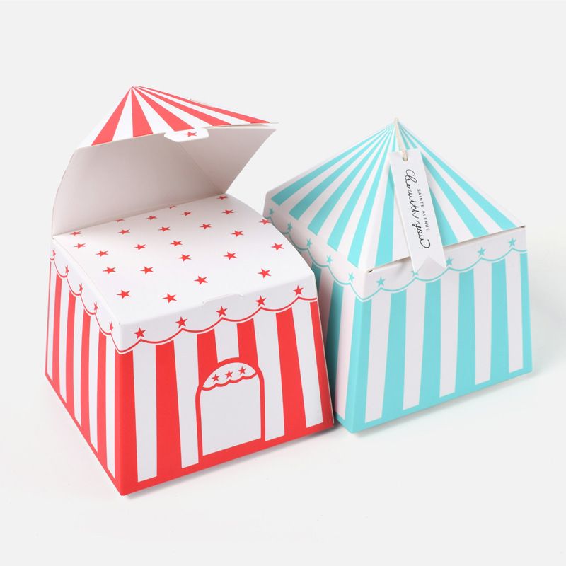 Square Cartoon House Yurt Shape Folding Paper Packaging Box