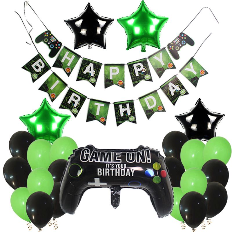 Birthday Letter Star Game Console Aluminum Film Party Flag Balloon