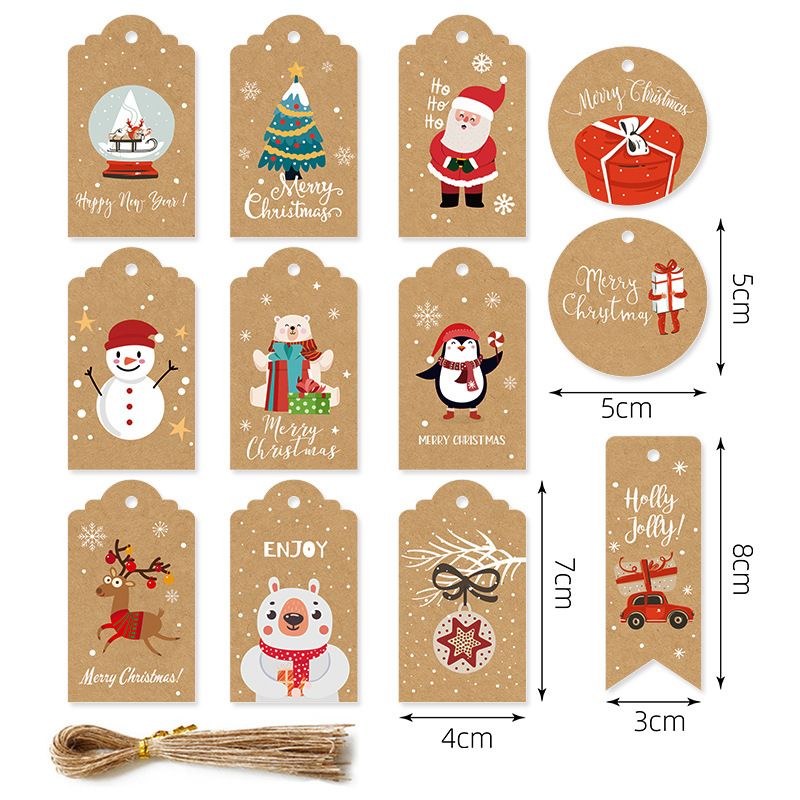 Christmas Christmas Tree Santa Claus Snowman Paper Party Card