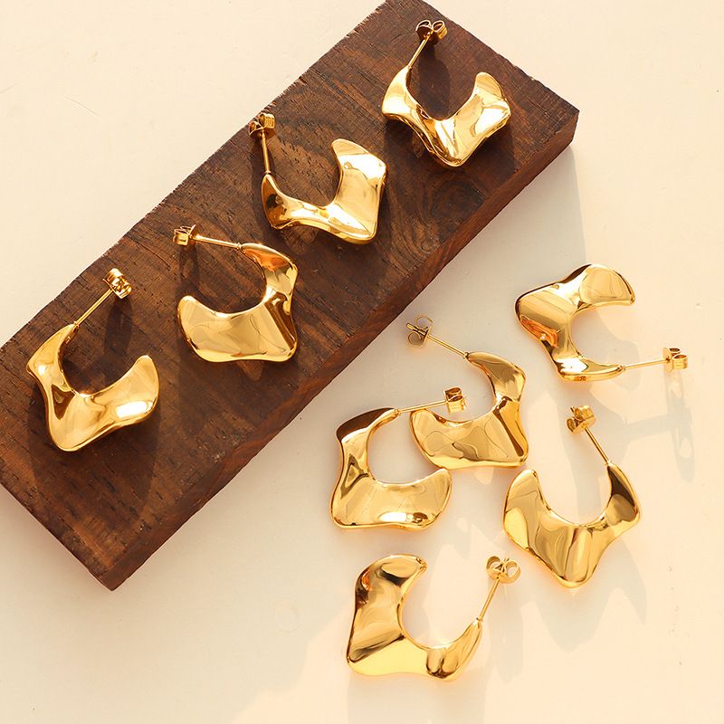 Fashion Geometric Titanium Steel Earrings Plating Stainless Steel Earrings