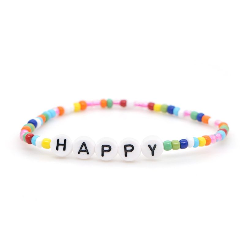 Casual Letter Resin Rope Beaded Bracelets