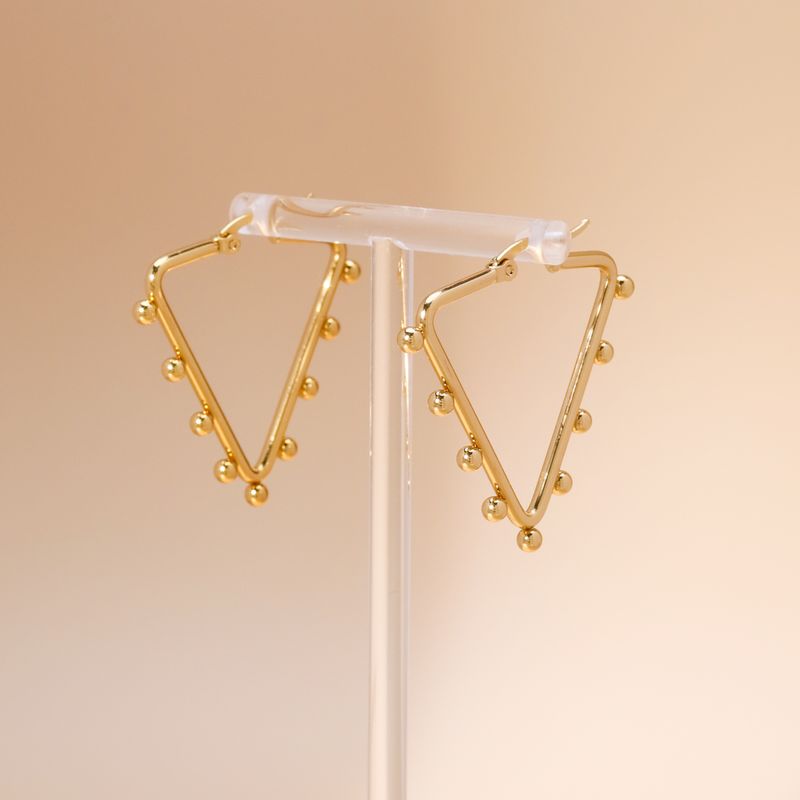 Simple Style Triangle Copper Earrings Gold Plated Copper Earrings 1 Pair