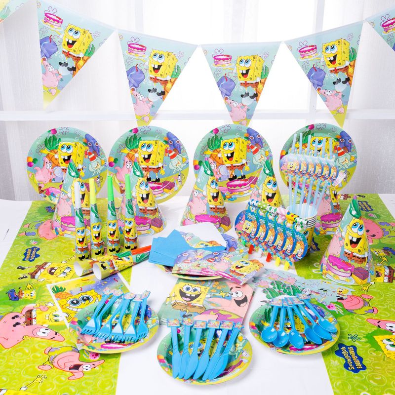 La Journée Des Enfants Date D'anniversaire Dessin Animé Papier Fête Vaisselle