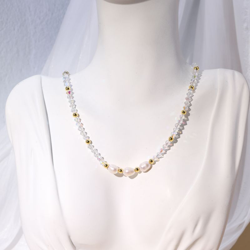 Mode Runden Kupfer Halskette Perlen Perle Kupfer Halsketten 1 Stück