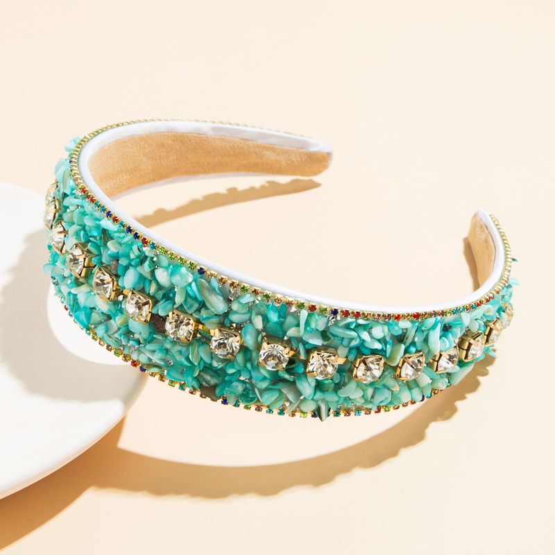 Baroque Style Colorful Turquoise Inlay Rhinestones Hair Band