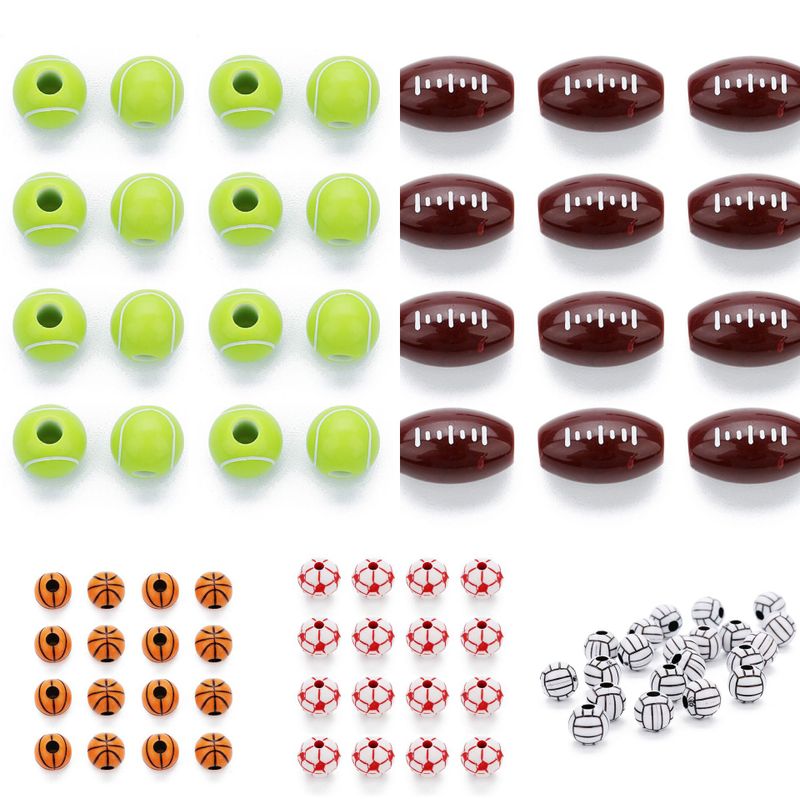 Sports Basketball Football Arylic Plating Jewelry Accessories 50 Pieces
