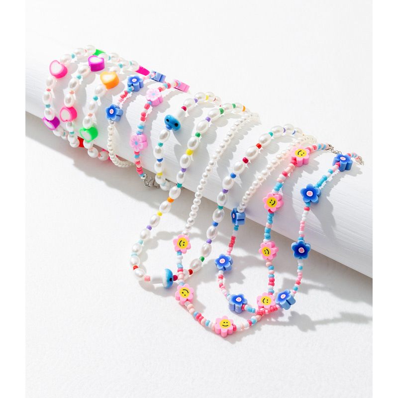 Süß Herzform Kunststoff Glas Armbänder Halskette