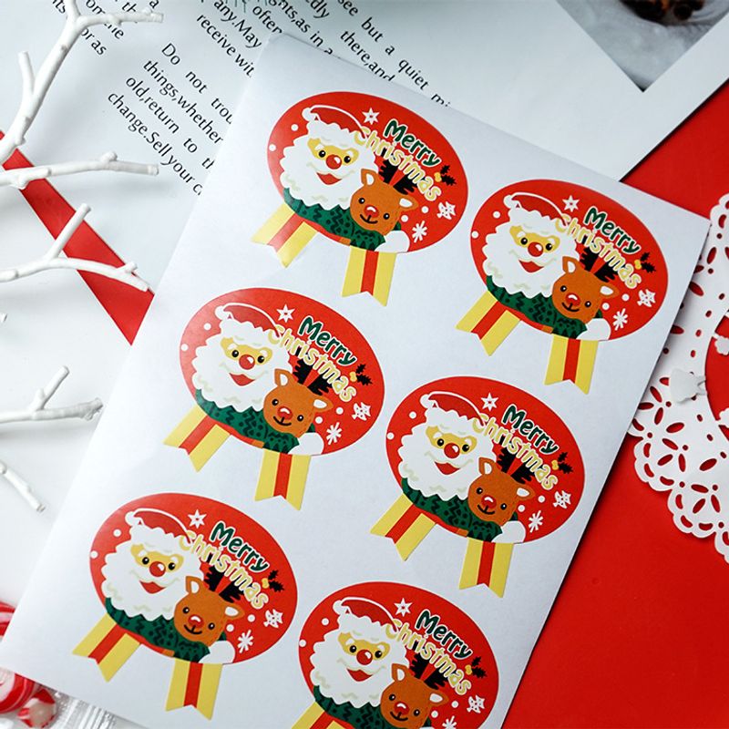 Christmas Santa Claus Deer Paper Party Gift Stickers