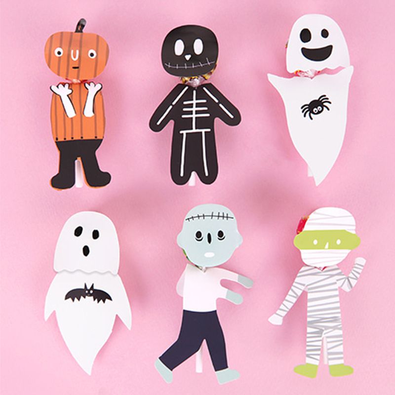 Halloween Kürbis Schädel Papier Gruppe Bonbon Dekorationskarten