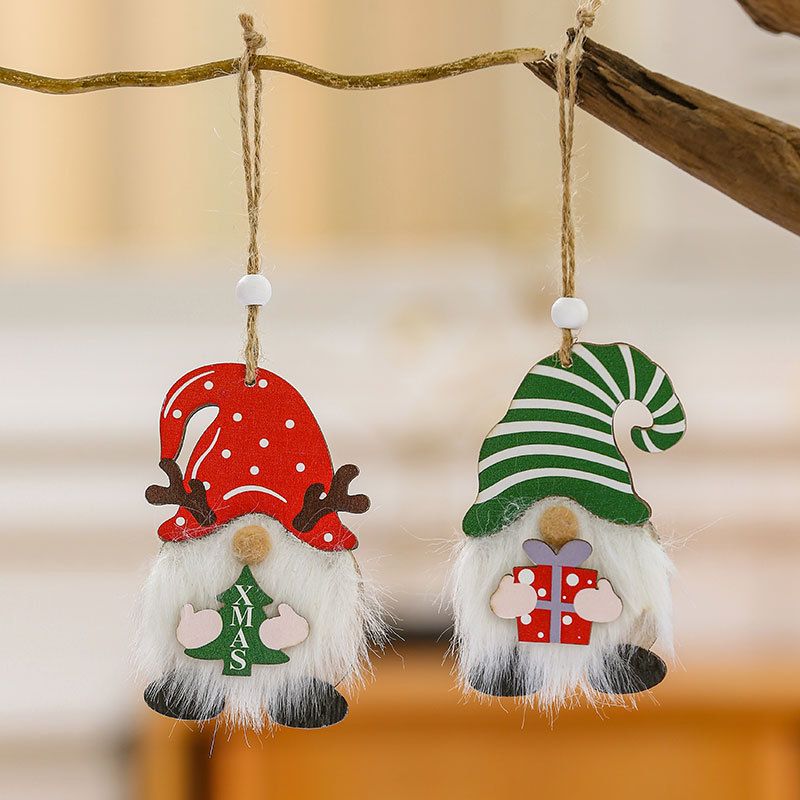 Christmas Santa Claus Wood Party Hanging Ornaments