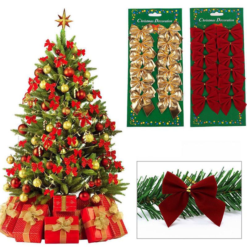 Christmas Bow Knot Polyester Party Decorative Props