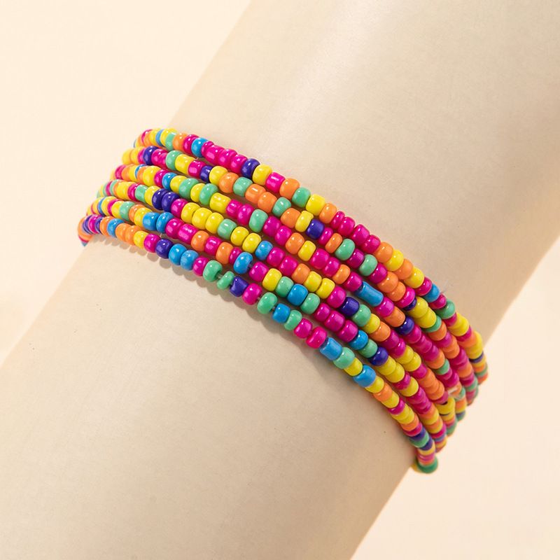 Vacation Colorful Resin Beaded Bracelets