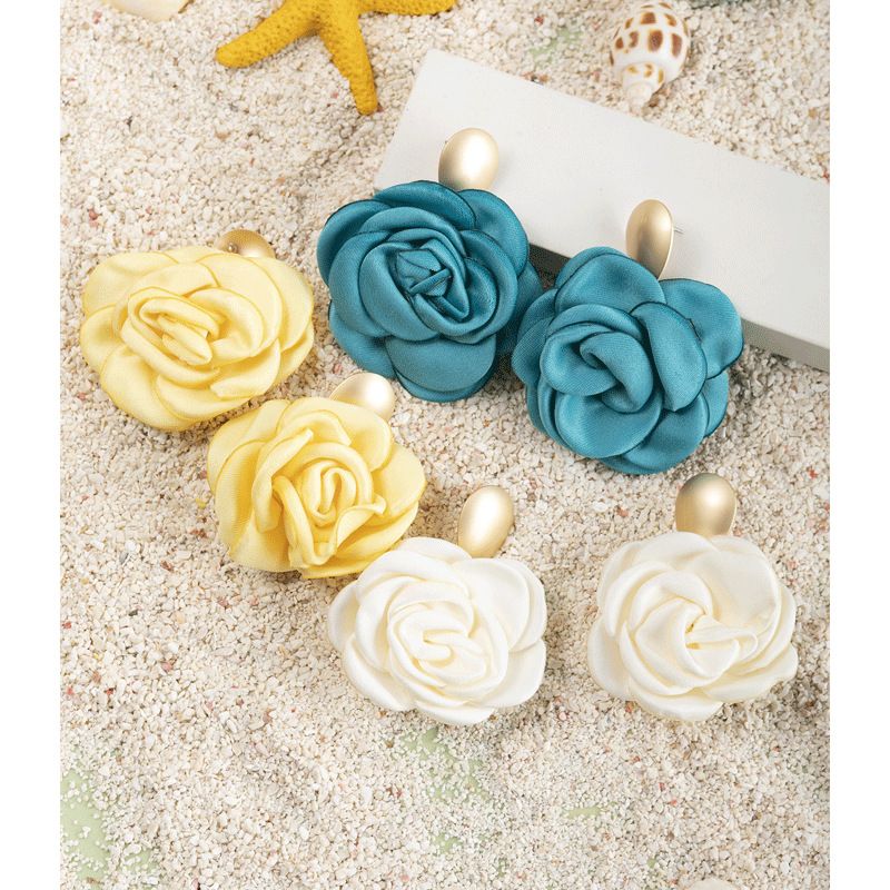 Fashion Flower Polyester Drop Earrings