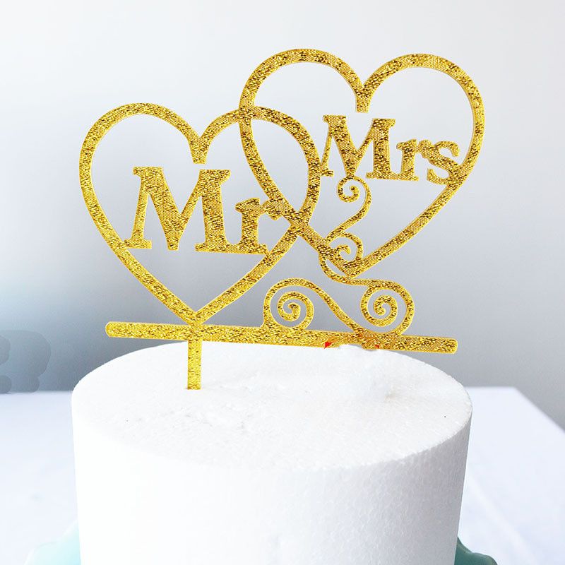Valentine's Day Heart Shape Arylic Wedding Cake Decorating Supplies