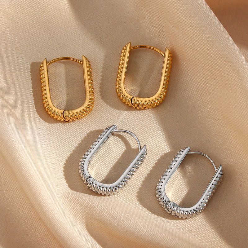 Mode Geometrisch Überzug Vergoldet Rostfreier Stahl Vergoldet Ohrringe