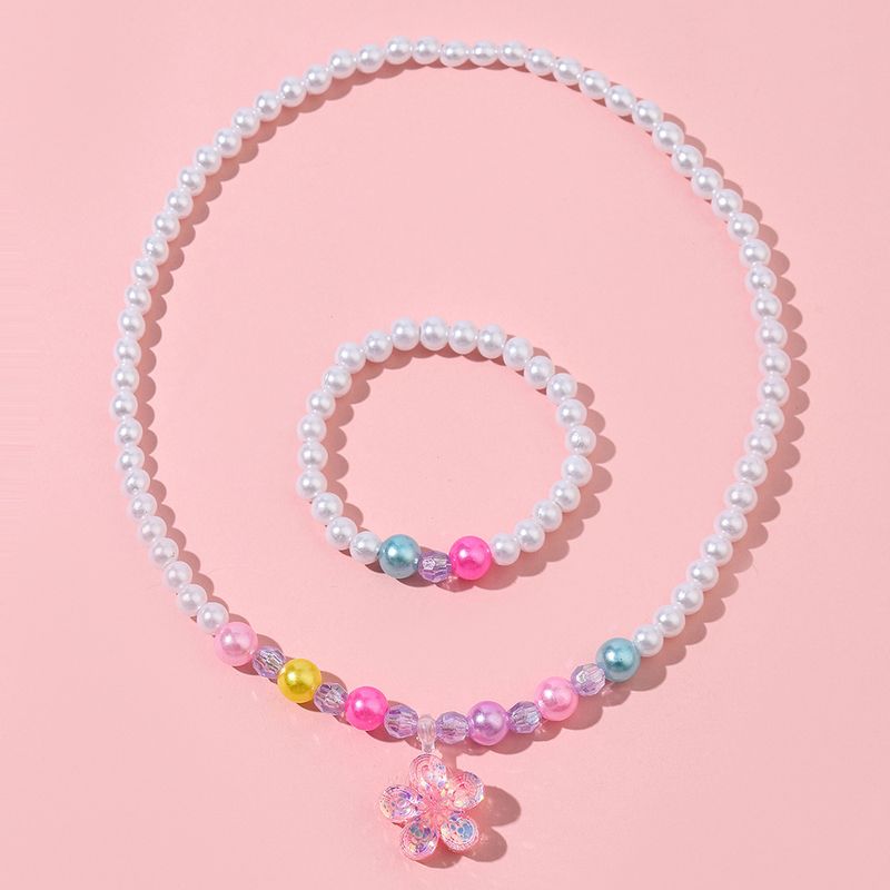 Süss Blume Kunststoff Handgemacht Künstliche Perlen Halskette Mit Anhänger Armbänder
