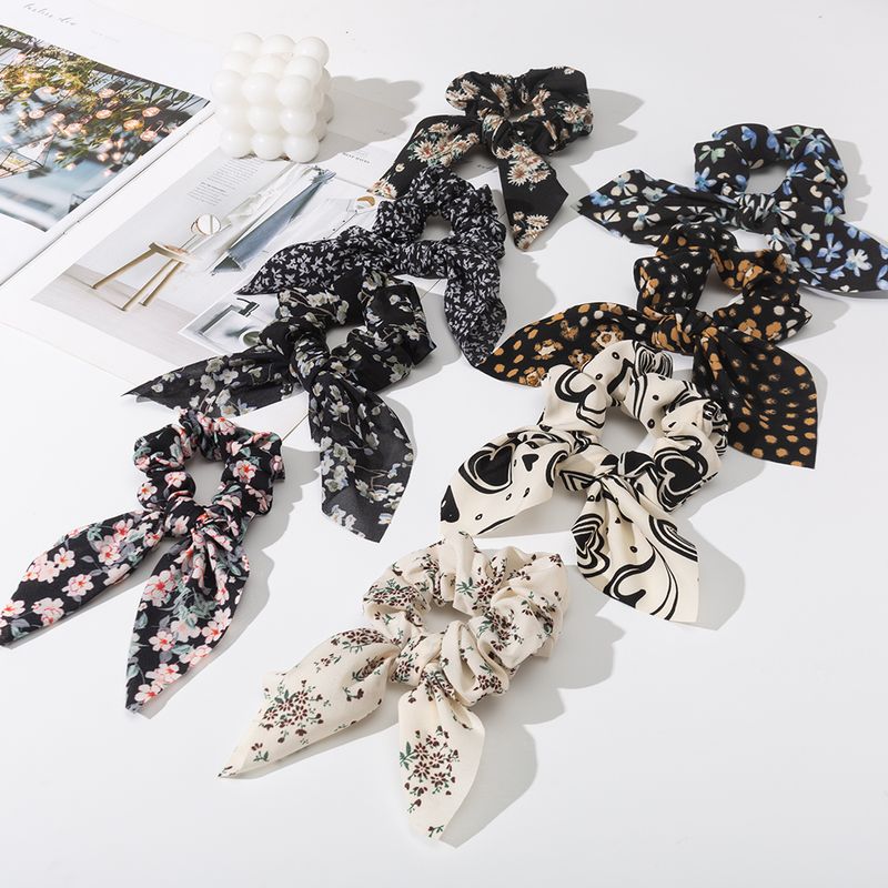 Cute Ditsy Floral Cloth Bow Knot Hair Band 1 Piece