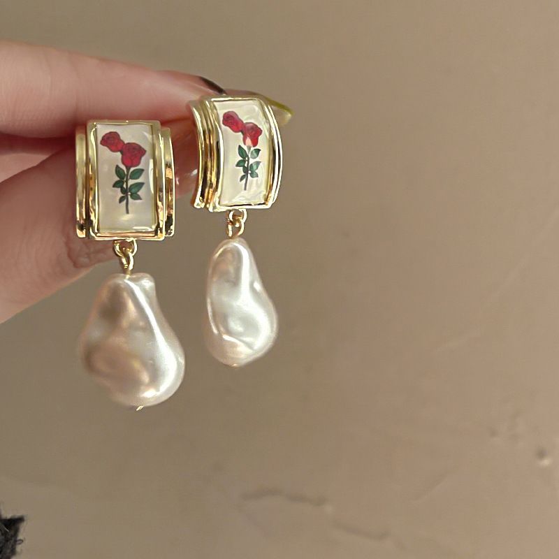 Mode Rose Alliage Boucles D'oreilles