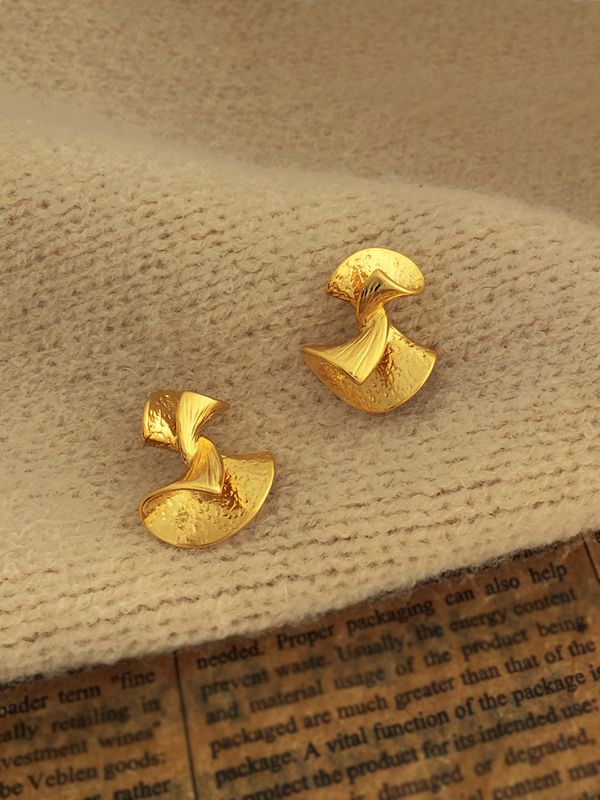 Korean Style Geometric Copper Ear Studs Plating Copper Earrings