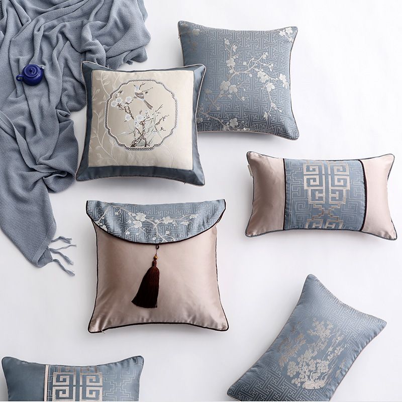 Chinoiserie Printing Polyester Pillow Cases