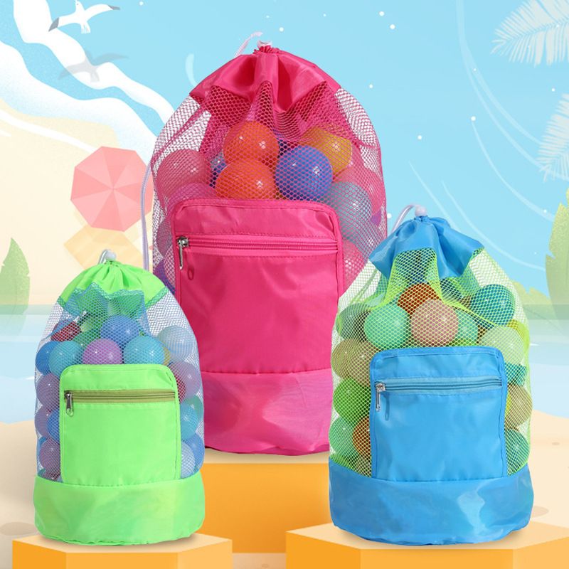 Vacation Solid Color Bucket String Beach Bag