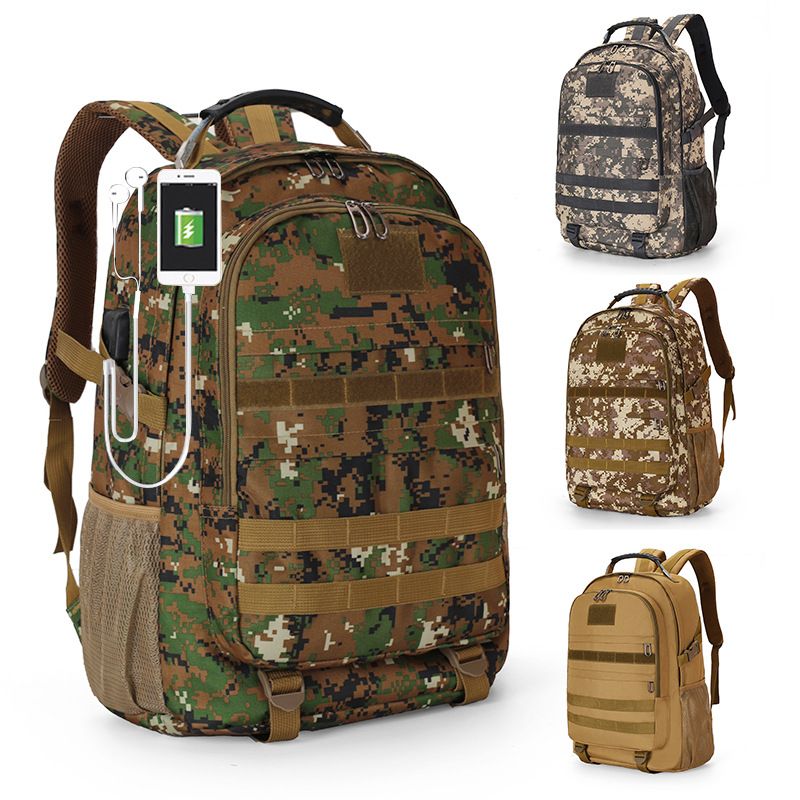 Vintage Style Camouflage Square Zipper Fashion Backpack